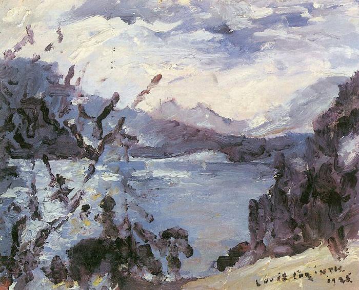 Lovis Corinth Walchensee mit Bergkette und Uferhang oil painting picture